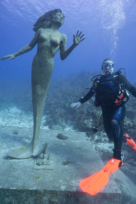 mermaid stature in Grand Cayman
